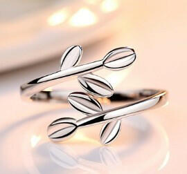 Kaze Vintage Simple Leaf Index Finger Ring | Adjustable Silver Copper Botanical Ring