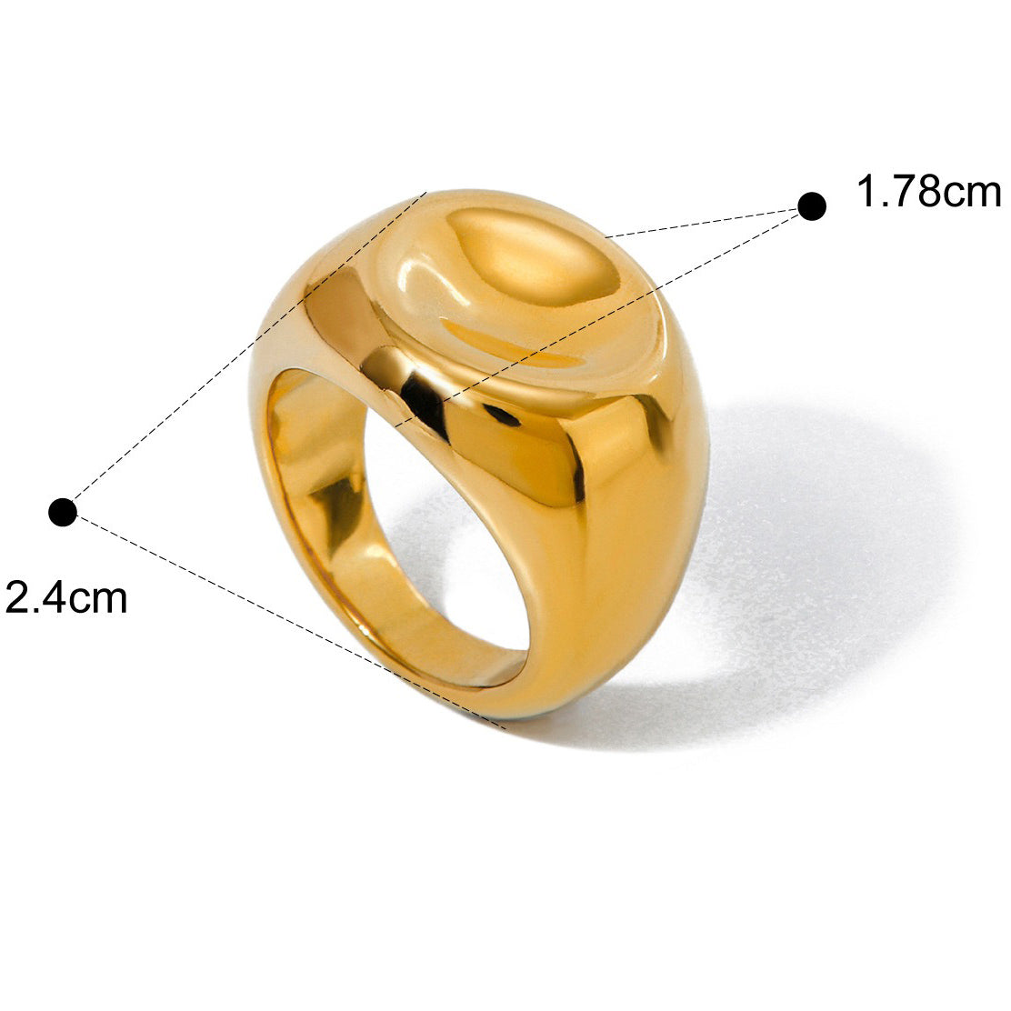 Kaze Elegant Geometric Design Ring | 18K Gold Light Luxury Ring in Gold &amp; Silver Sizes 6–8 Gold