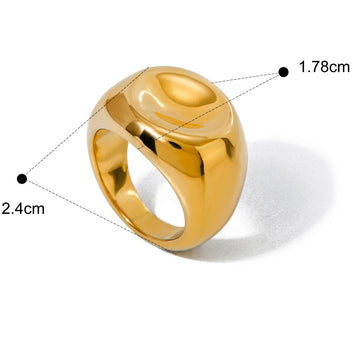 Kaze Elegant Geometric Design Ring | 18K Gold Light Luxury Ring in Gold &amp; Silver Sizes 6–8 Gold