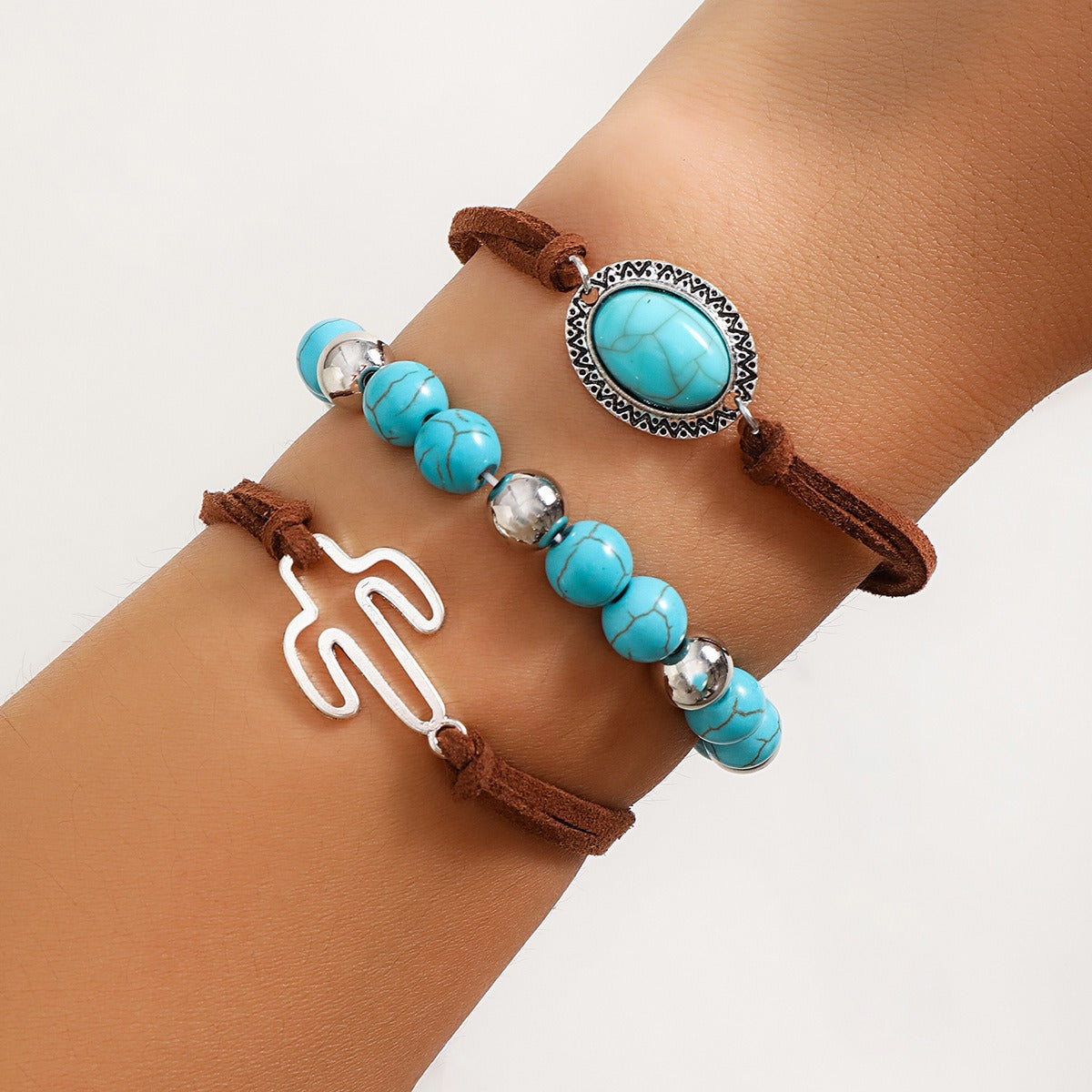 Kaze Ethnic Hand-Woven Gravel Flying Bird Multi-Layer Leaf Bracelet | Artisan Zinc Alloy Bracelet in 3 Styles Color Mixing