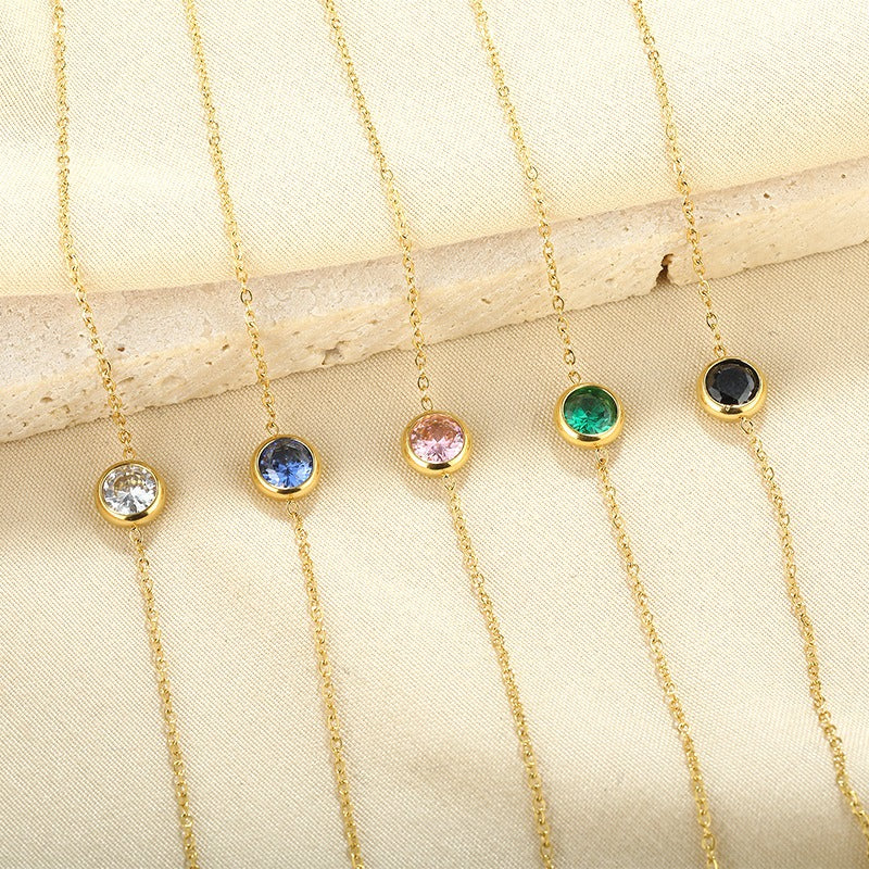 Kaze Multicoloured Zircon Bracelet | 18K Gold Titanium Steel Gemstone Bracelet