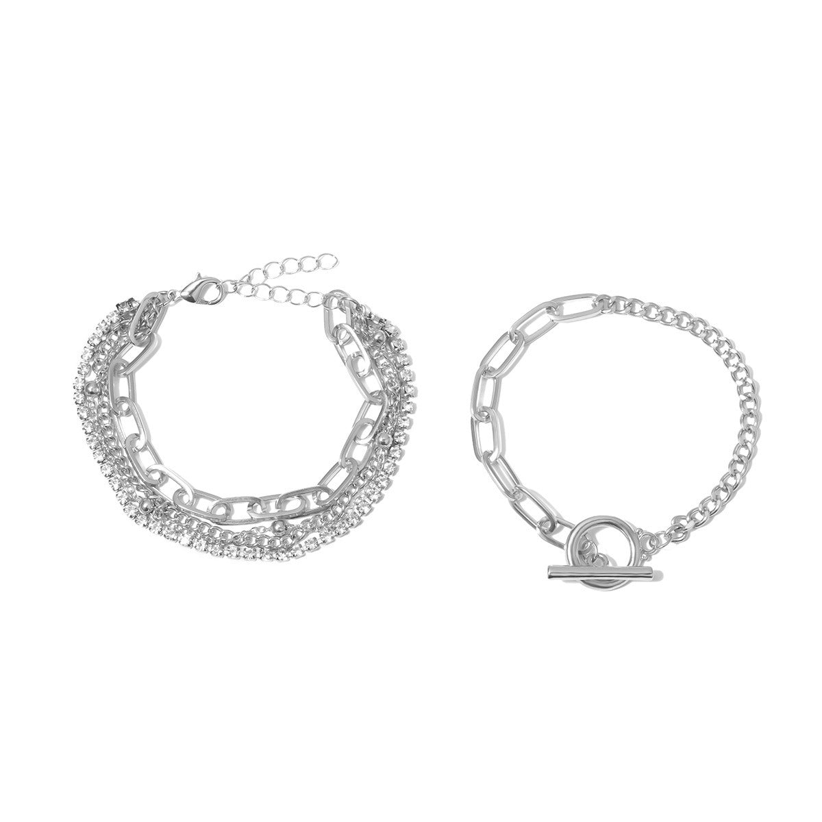Kaze 18K Gold Multi-Layer Round Bead Diamond Bracelet &amp; Necklace | 18K Gold &amp; S925 Silver in 4 Variants