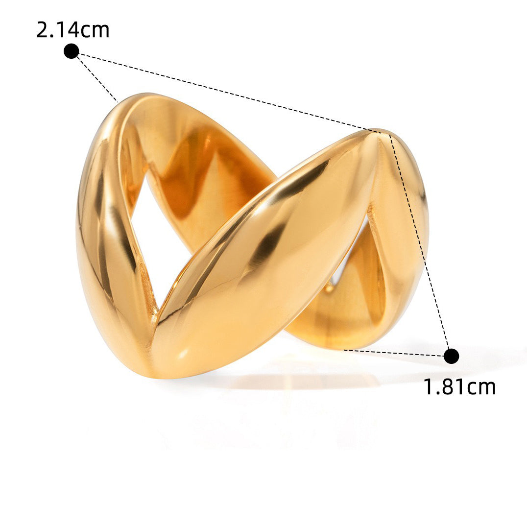Kaze Elegant V-Shaped Simple Style Ring | 18K Gold Minimalist Ring in Gold &amp; Silver Gold