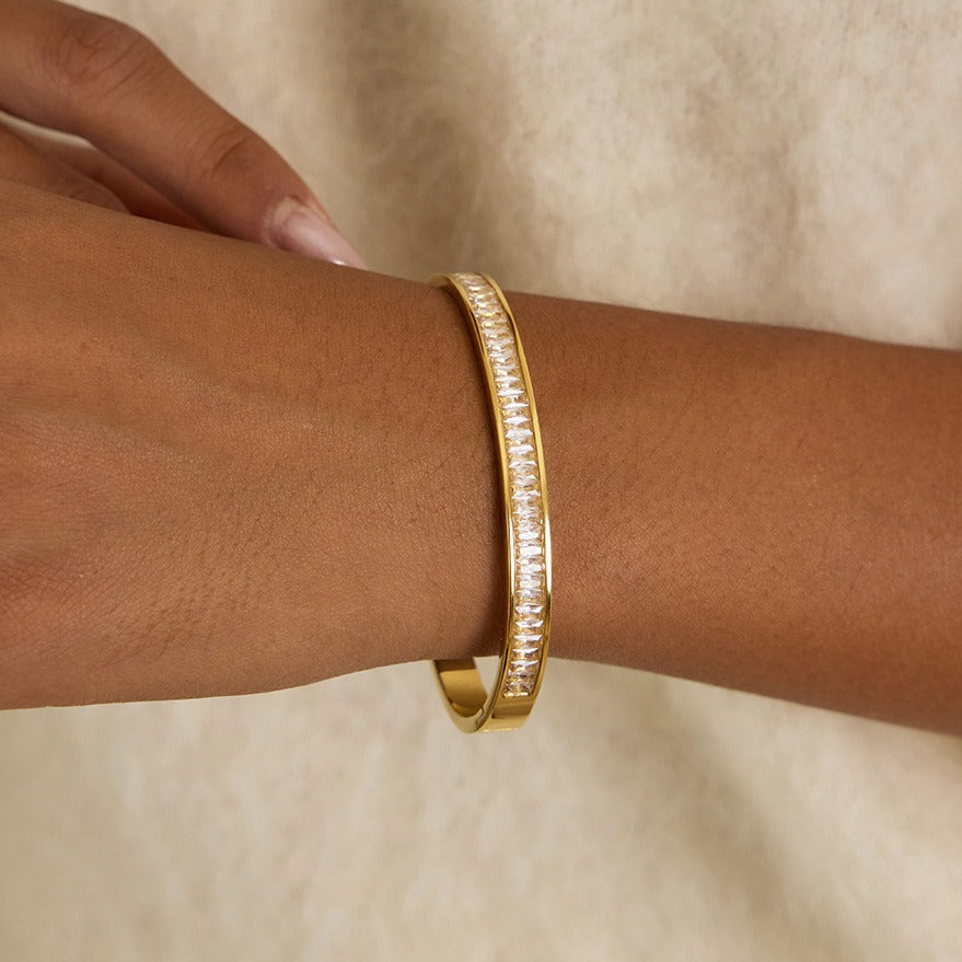 Kaze 18K Gold-Plated Titanium Steel Rhinestone Bracelet | Sparkling Bracelet in 6 Style Variants