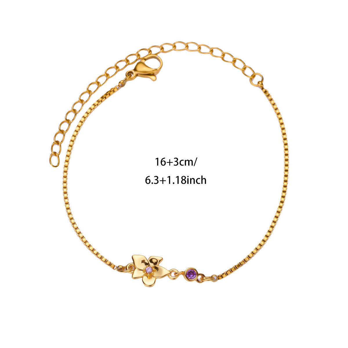 Kaze 18K Gold Birth Month Flower Bracelet | Personalised Floral Bracelet in All 12 Months