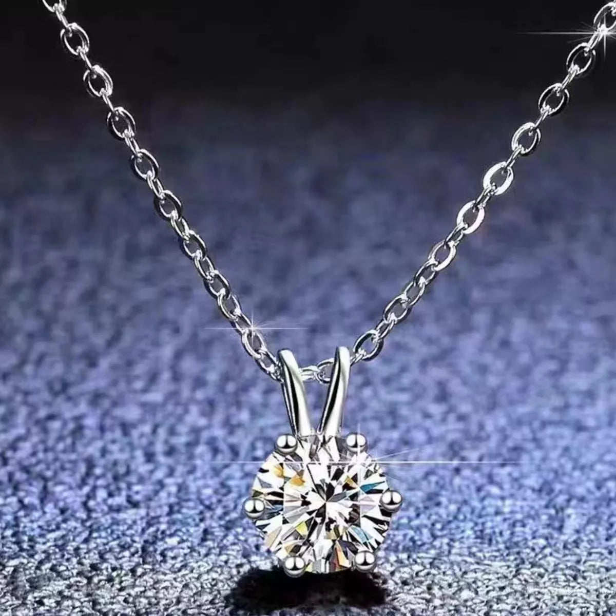 2 Carat Moissanite Pendant Necklace in 925 Sterling Silver