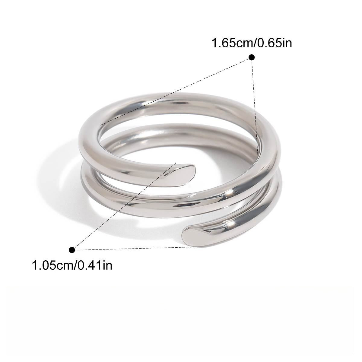 Kaze 18K Gold Titanium Spring Design Ring | Architectural Gold Ring in Ring A &amp; B Sizes 6–8 US Ring B