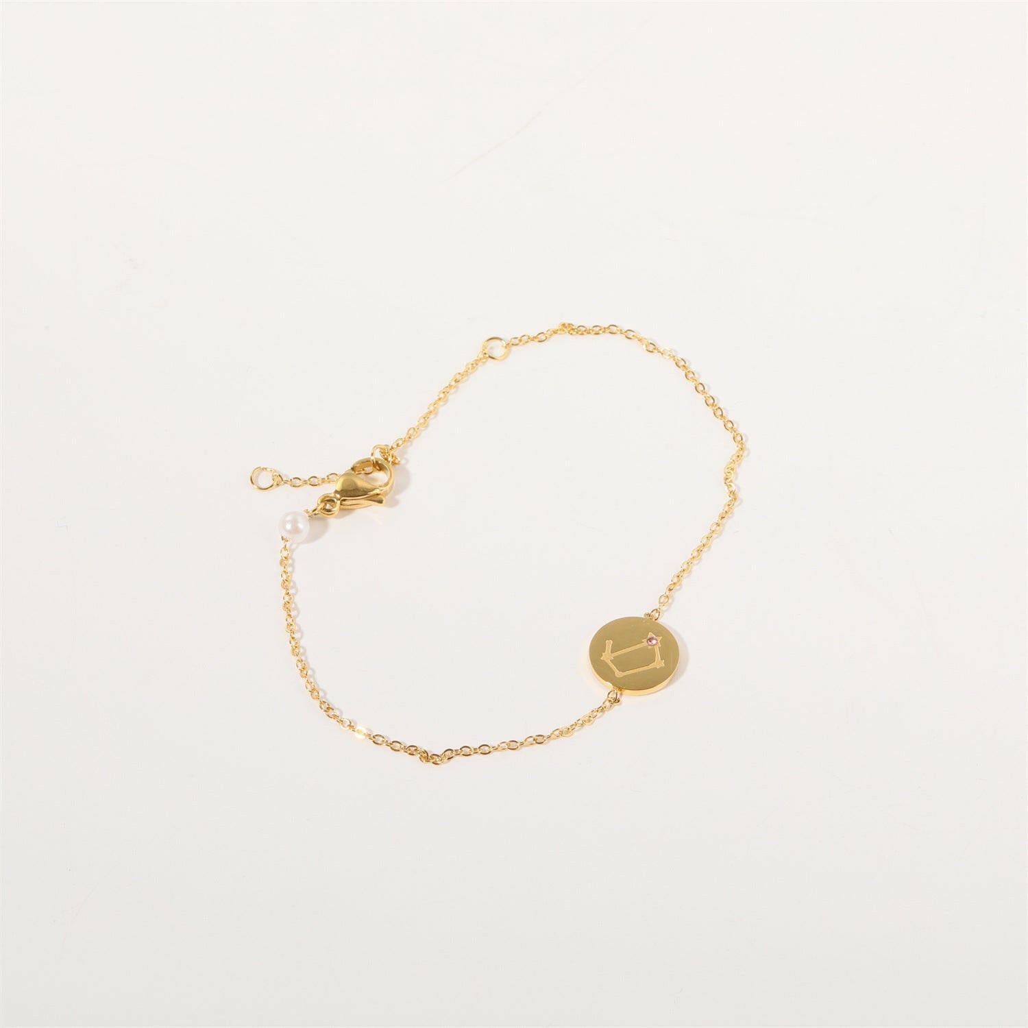 Kaze Inlaid Zircon Zodiac Bracelet | Adjustable Stainless Steel Constellation Bracelet Gemini