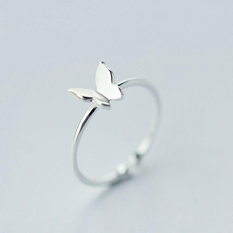 Kaze Retro Feather Adjustable Copper Ring | Open Band Nature-Inspired Ring Butterfly One size