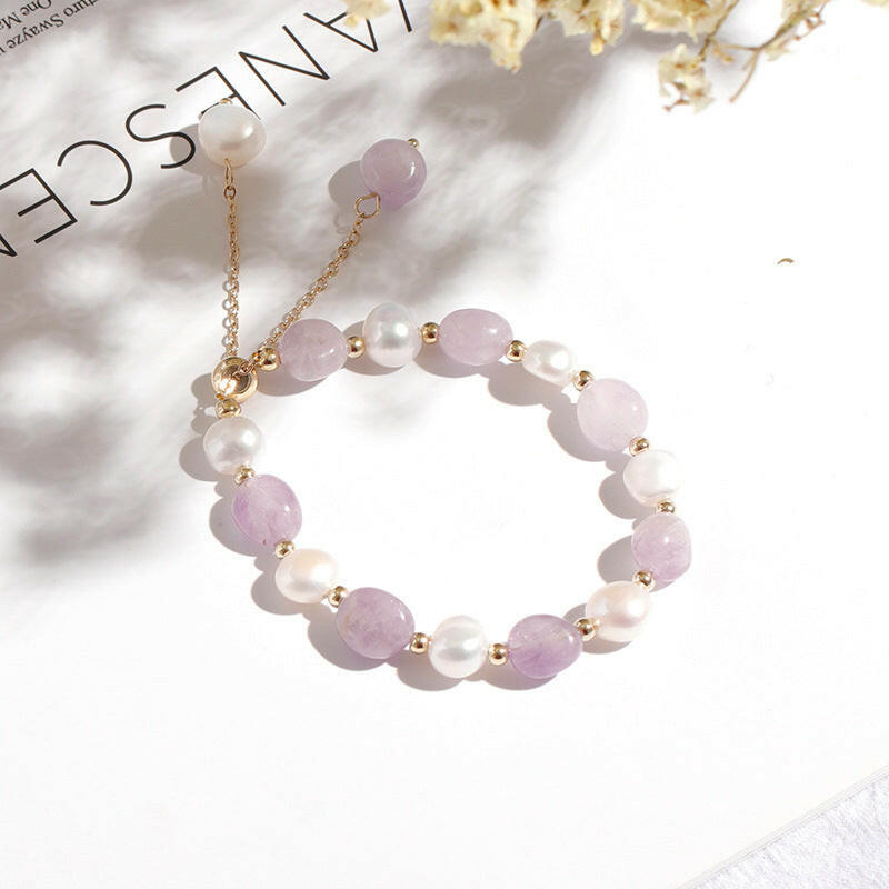 Kaze Korean-Style Crystal Slider Bracelet | Natural Pearl Adjustable Bracelet in 11 Styles 3 Style