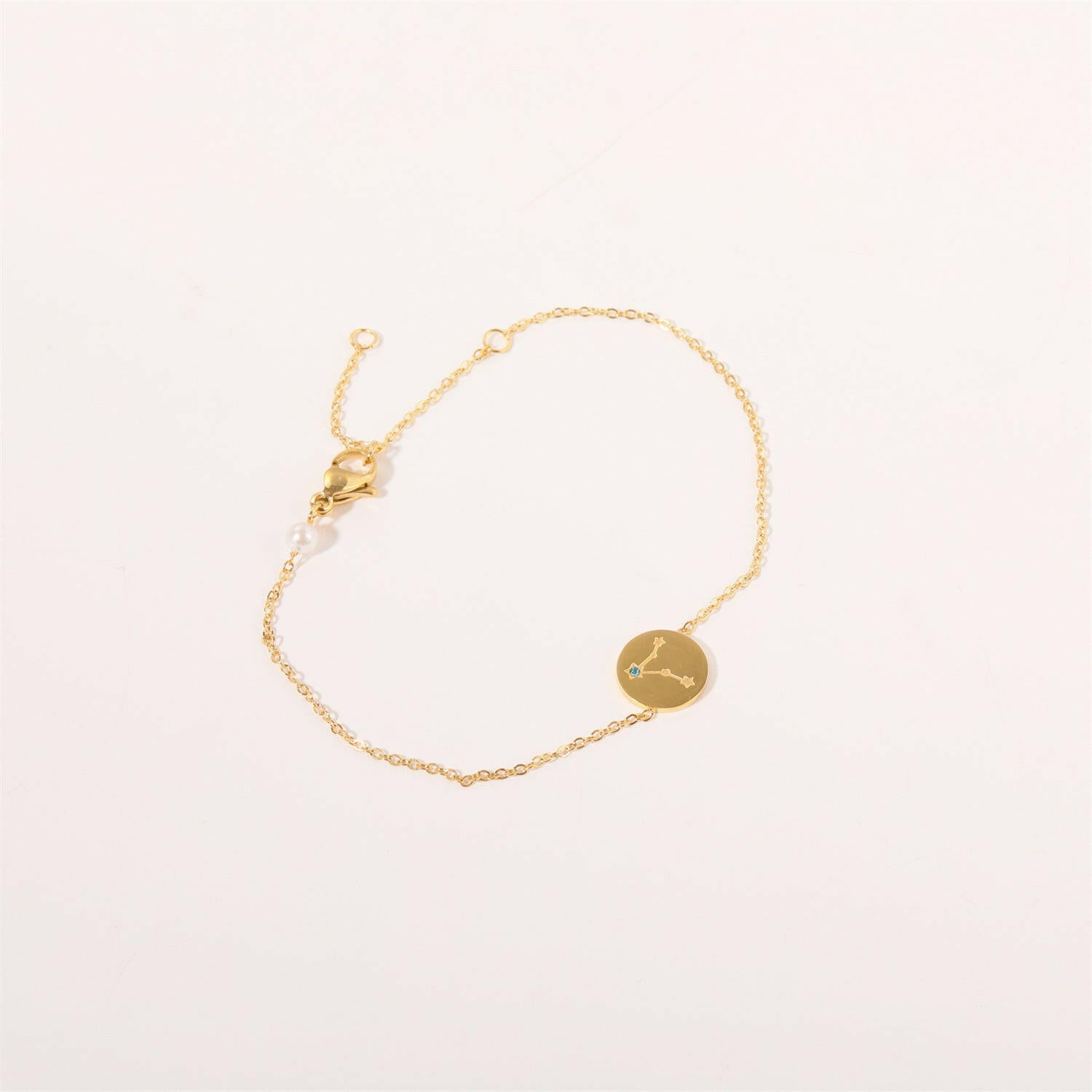 Kaze Inlaid Zircon Zodiac Bracelet | Adjustable Stainless Steel Constellation Bracelet Pisces