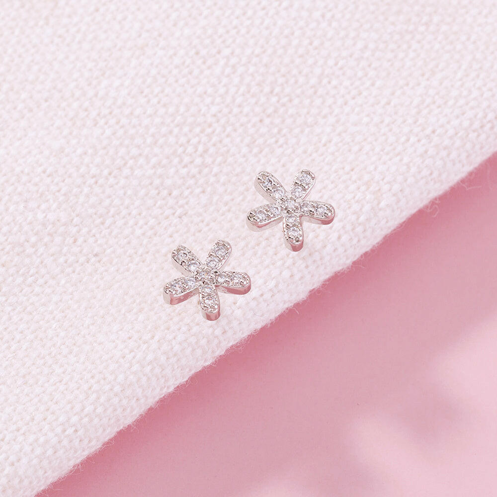 Kaze Elegant V-Shaped Diamond Mini Earrings | Geometric Sparkling Stud Earrings for Women