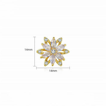 Kaze Korean-Style Stainless Steel Zircon Flower Earrings | Hypoallergenic Stud Earrings in Silver &amp; Gold