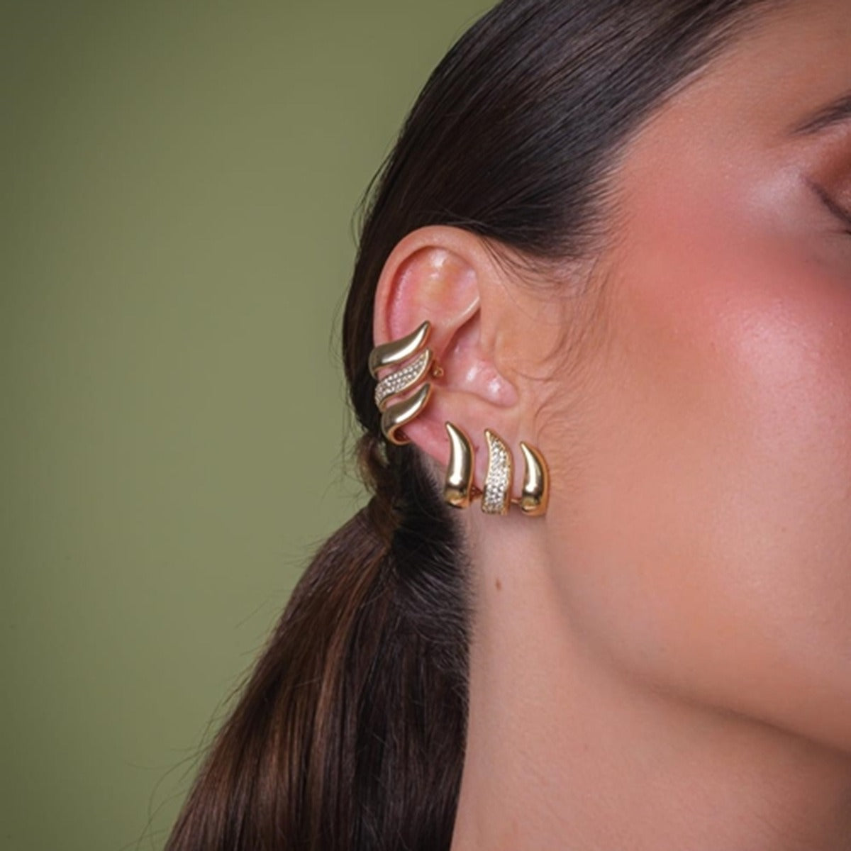 Kaze Flower Necklace and Ring Set | 18K Gold Botanical Matching Jewellery Set
