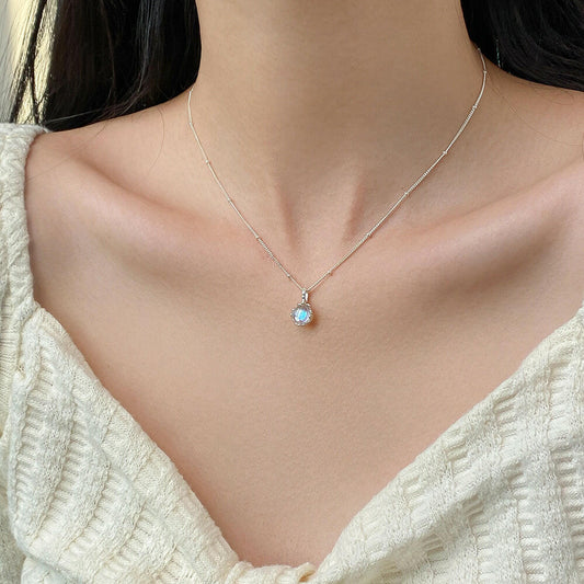 Kaze Five-Petal Flower Necklace | S925 Sterling Silver Floral Pendant Necklace