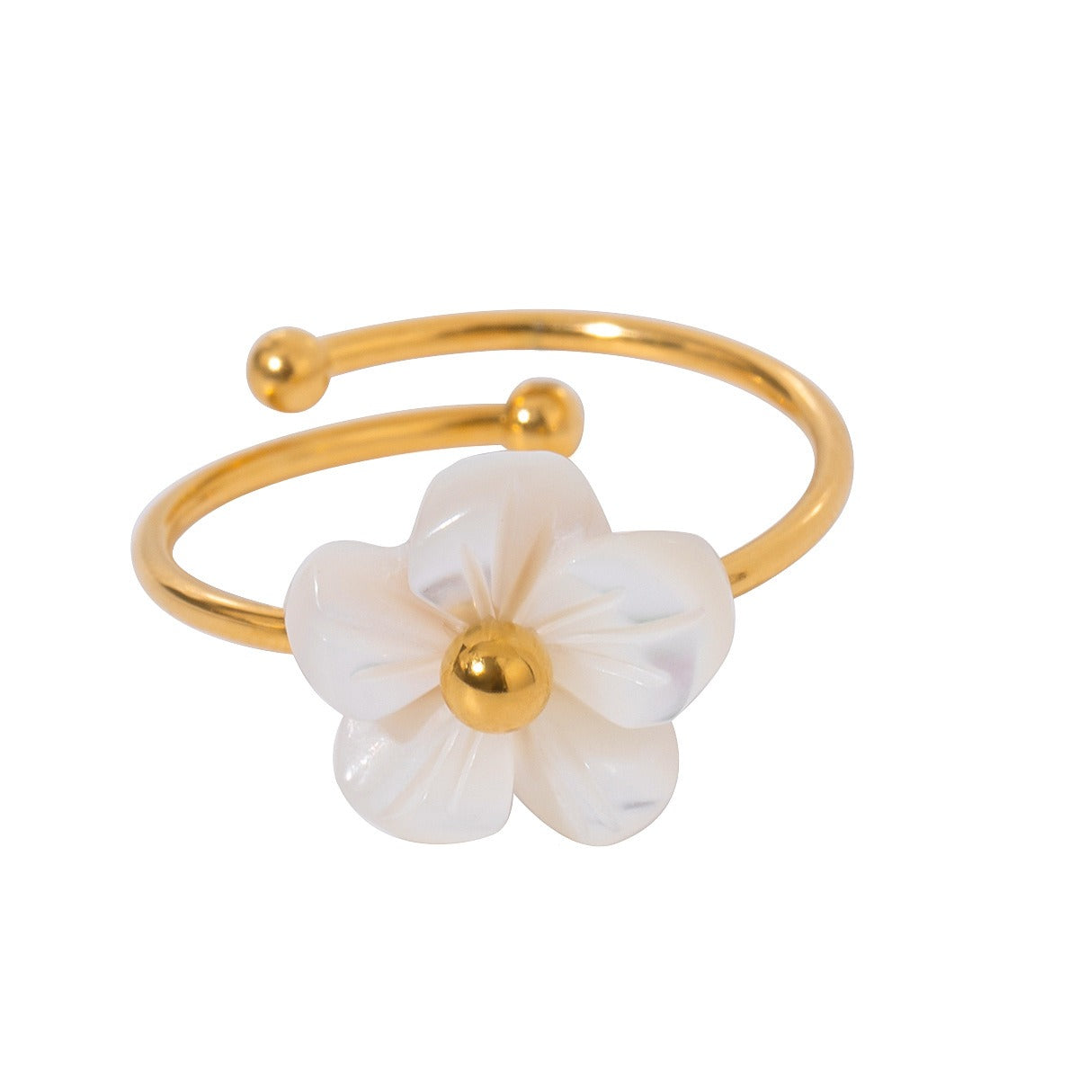 Kaze Noble Flower Ring | 18K Gold Adjustable Floral Ring for Women Adjustable