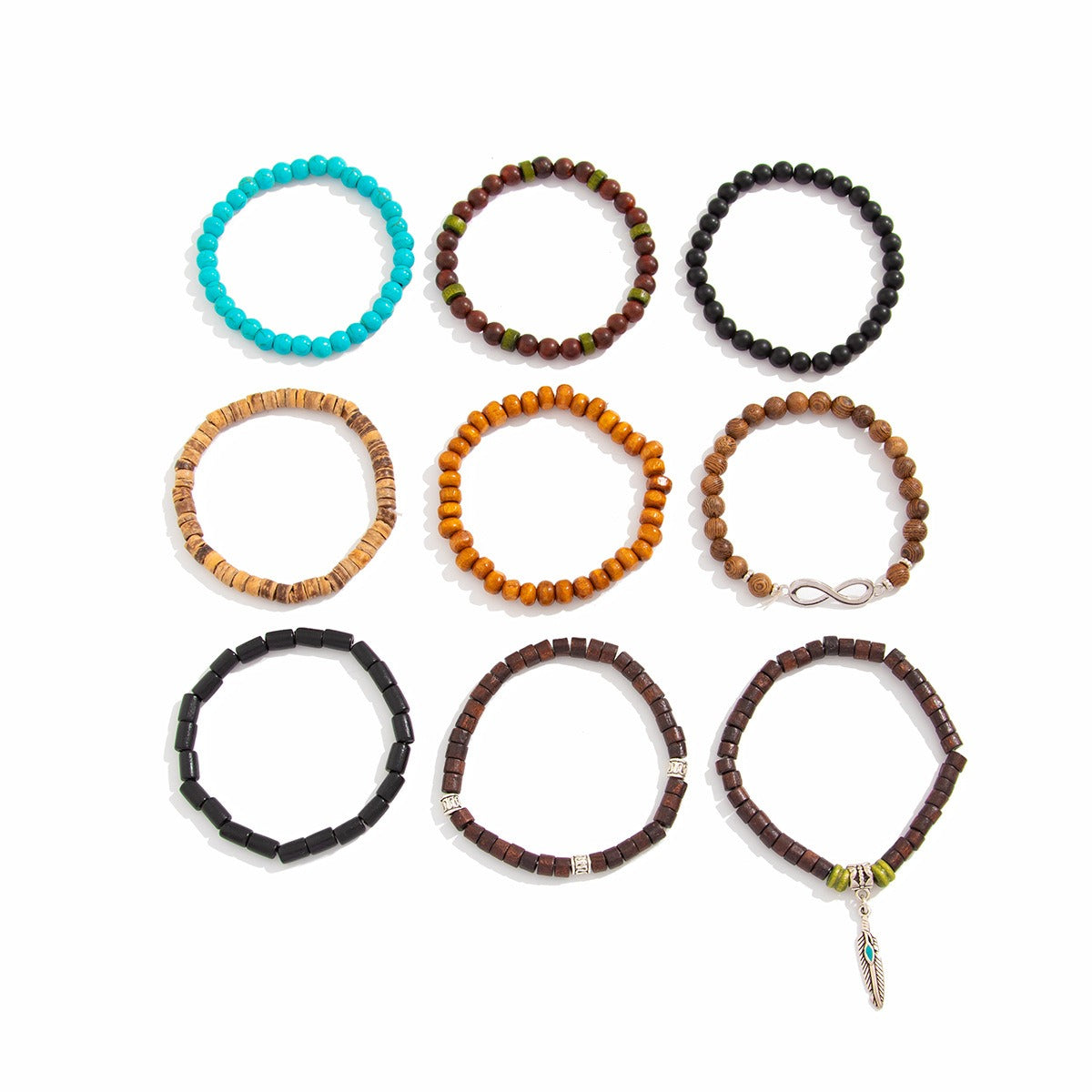 Kaze Retro Ethnic Bull Head Turquoise Beaded Bracelet | S925 Silver Artisan Ethnic Bracelet in 9 Colours