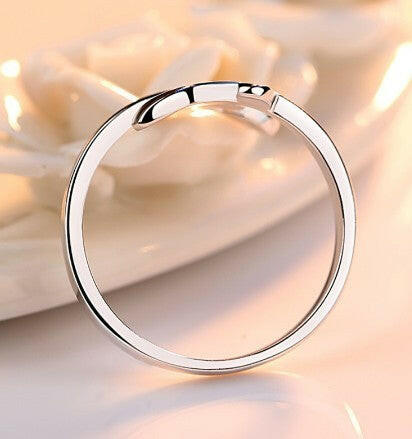 Kaze Vintage Simple Leaf Index Finger Ring | Adjustable Silver Copper Botanical Ring