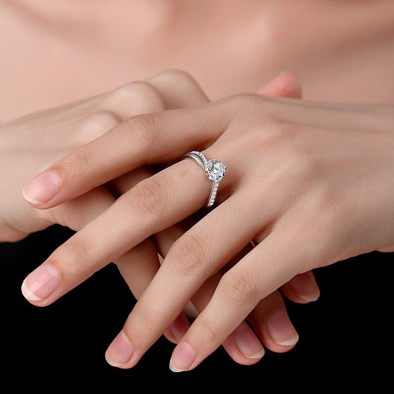 Kaze S925 Moissanite Sterling Silver Ring | D-Color VVS Moissanite Ring Sizes 5–9