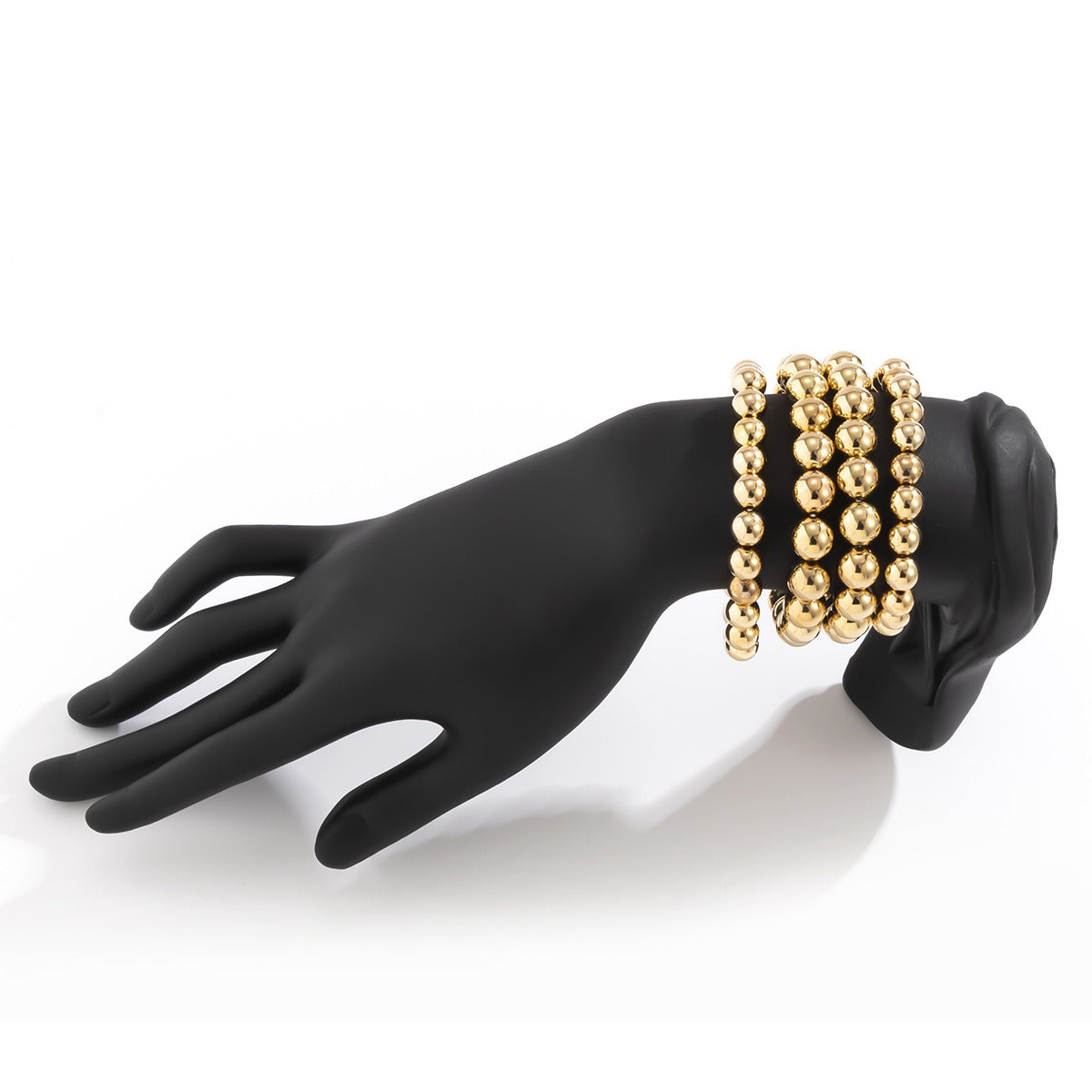 Kaze Punk Oversized Round Bead Chain Bracelet | 18K Gold Bold Statement Bracelet