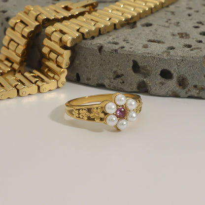 Kaze Pearl Titanium Steel Ring Collection | Premium Pearl Ring in 3 Size &amp; Style Variants