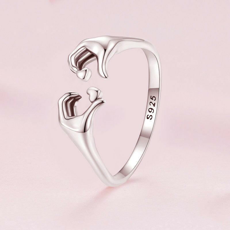 Kaze Endless Love Adjustable Heart Ring | Sterling Silver Open Heart Ring for Women Ring Adjustable opening