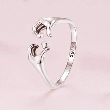 Kaze Endless Love Adjustable Heart Ring | Sterling Silver Open Heart Ring for Women Ring Adjustable opening
