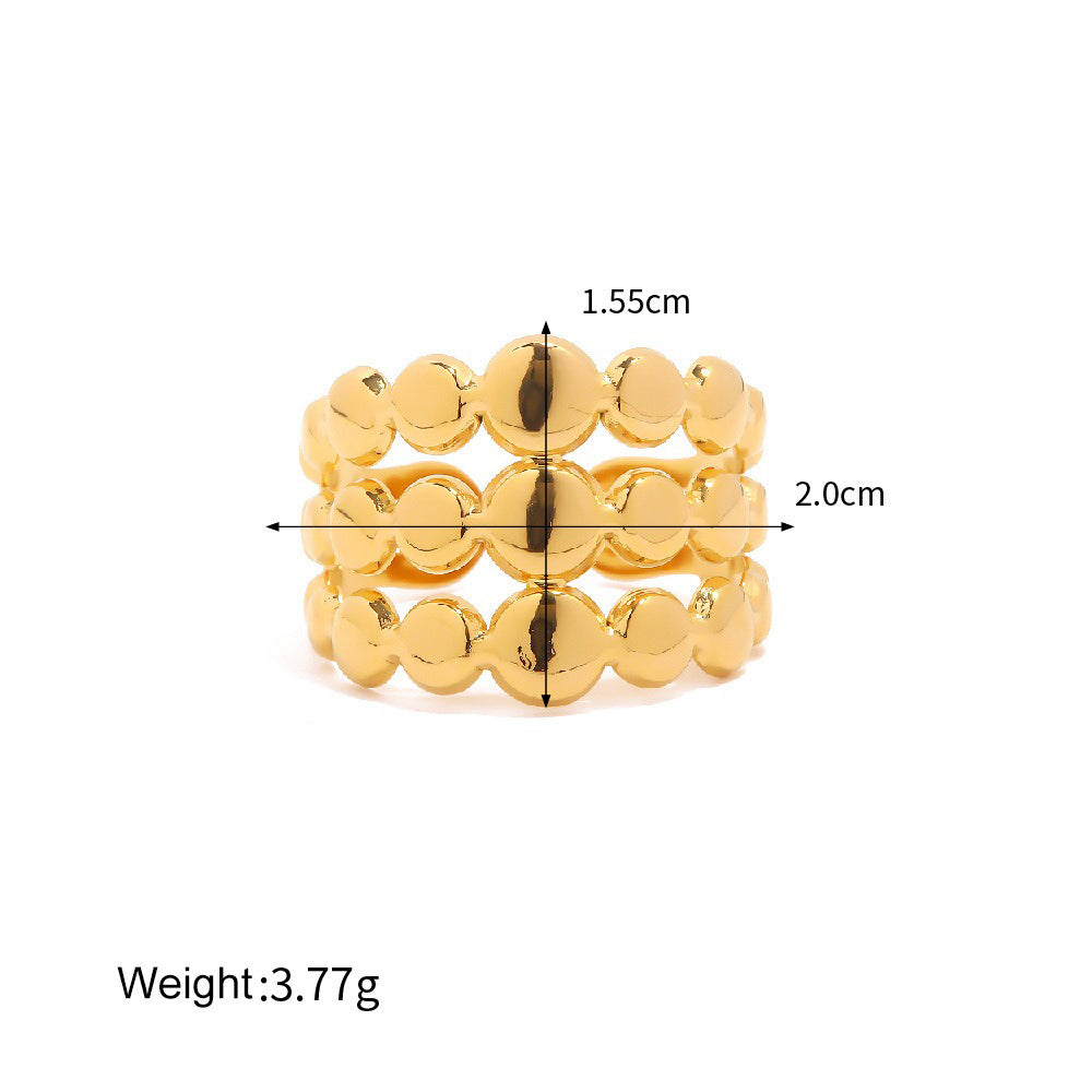 Kaze Fashion Irregular Shape Light Luxury Ring | 18K Gold Bold Ring in 7 Style Variants Style D-97 Adjustable