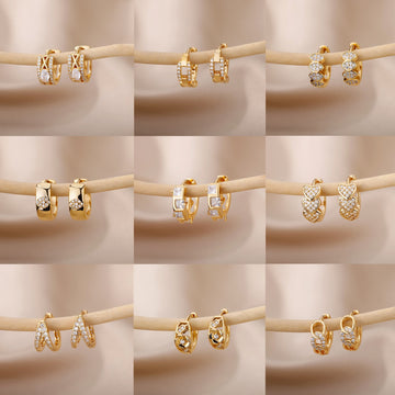 Kaze C-Shaped Heart Clip-On Ear Cuff Earrings | Non-Pierced Heart Ear Cuff in Gold &amp; Platinum