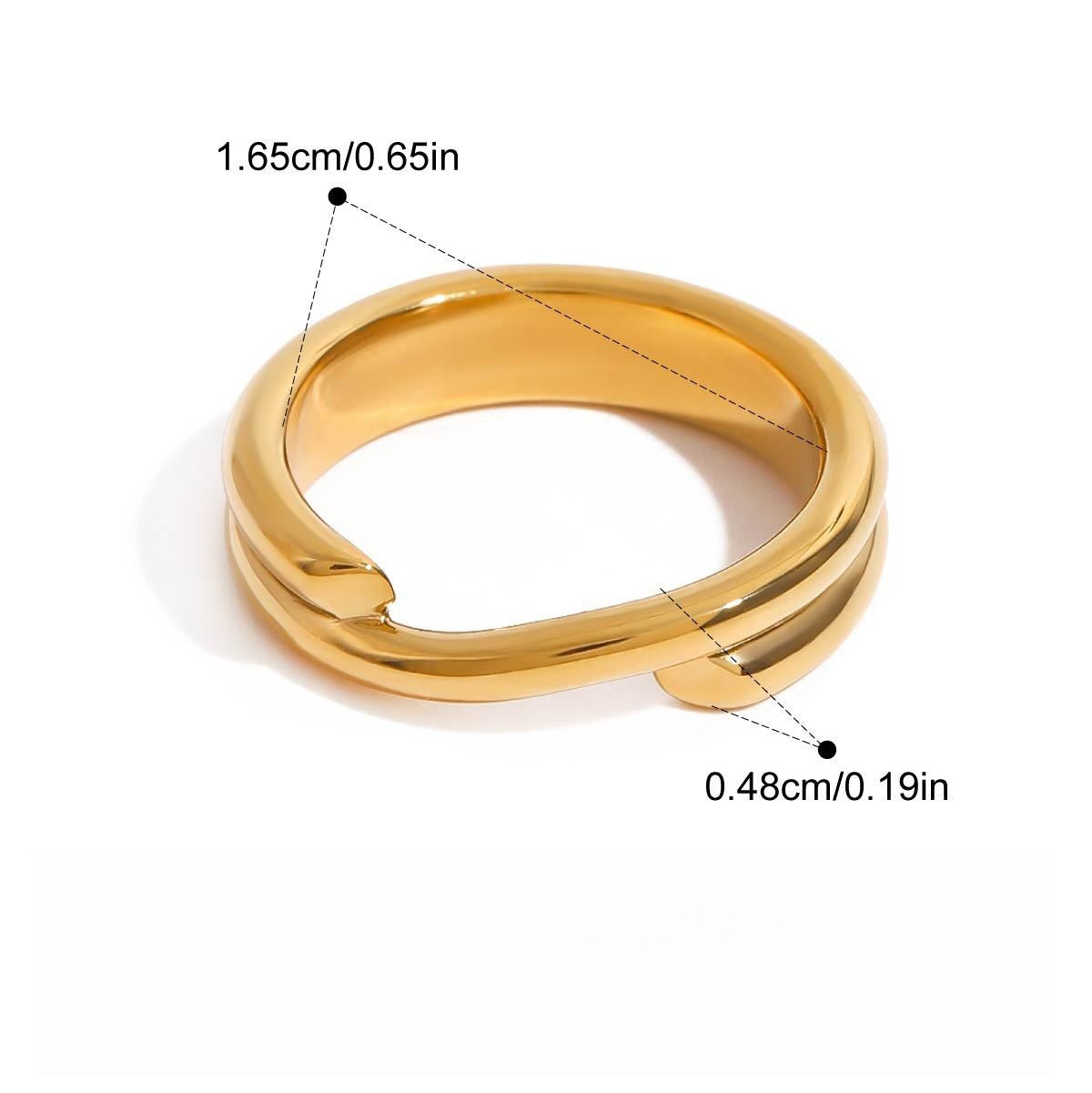 Kaze 18K Gold Titanium Stacking Ring Collection | 28 Minimalist Band Designs Size 7 US Ring E