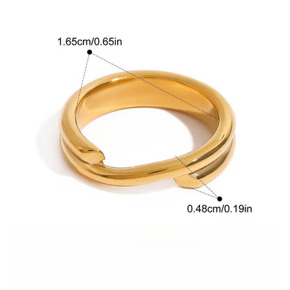 Kaze 18K Gold Titanium Stacking Ring Collection | 28 Minimalist Band Designs Size 7 US Ring E