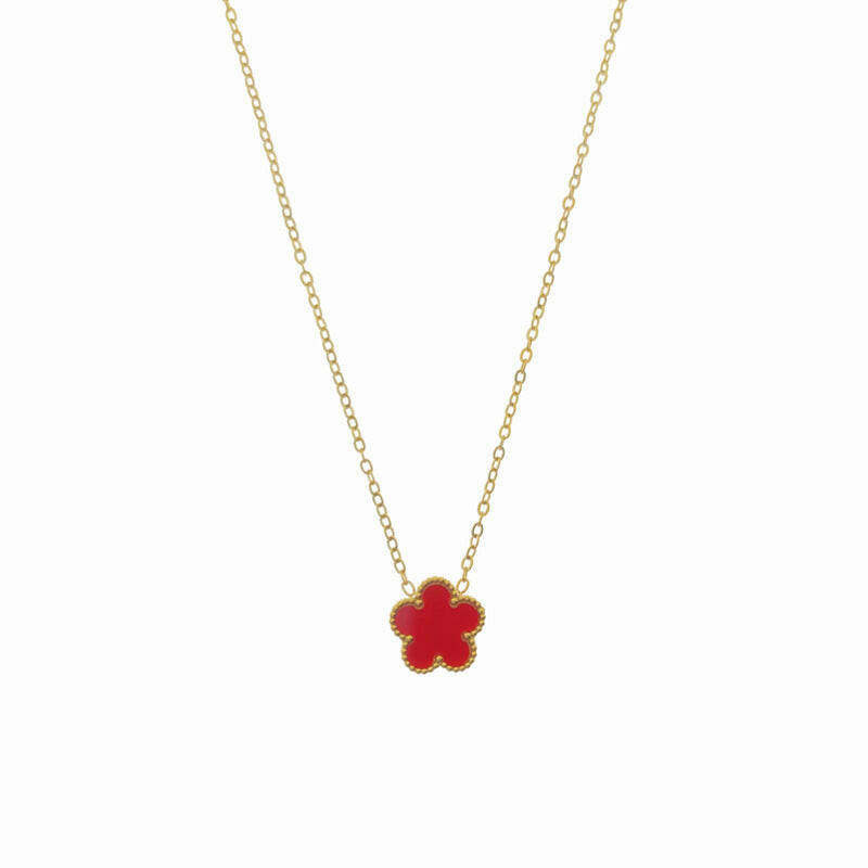 Kaze Lucky Girl Double-Sided Titanium Necklace | Reversible Colourful Pendant in 8 Colours Red