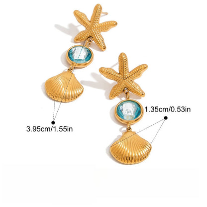 Kaze 18K Gold Lightweight Luxury Earring and Ring Set | Titanium Steel Coordinated Set in 3 Pieces Ear A