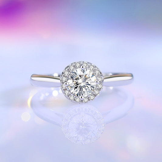 Kaze S925 Minimalist Sparkling Diamond Ring | Sterling Silver Zircon Ring Sizes 5–9 US