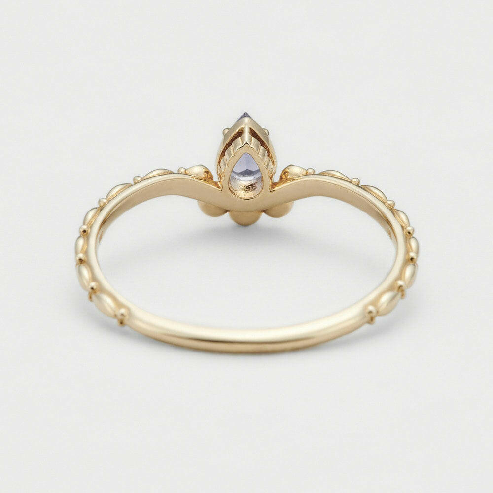 Kaze Geometric Tanzanite Sterling Silver Ring | S925 Silver Blue-Violet Gemstone Ring