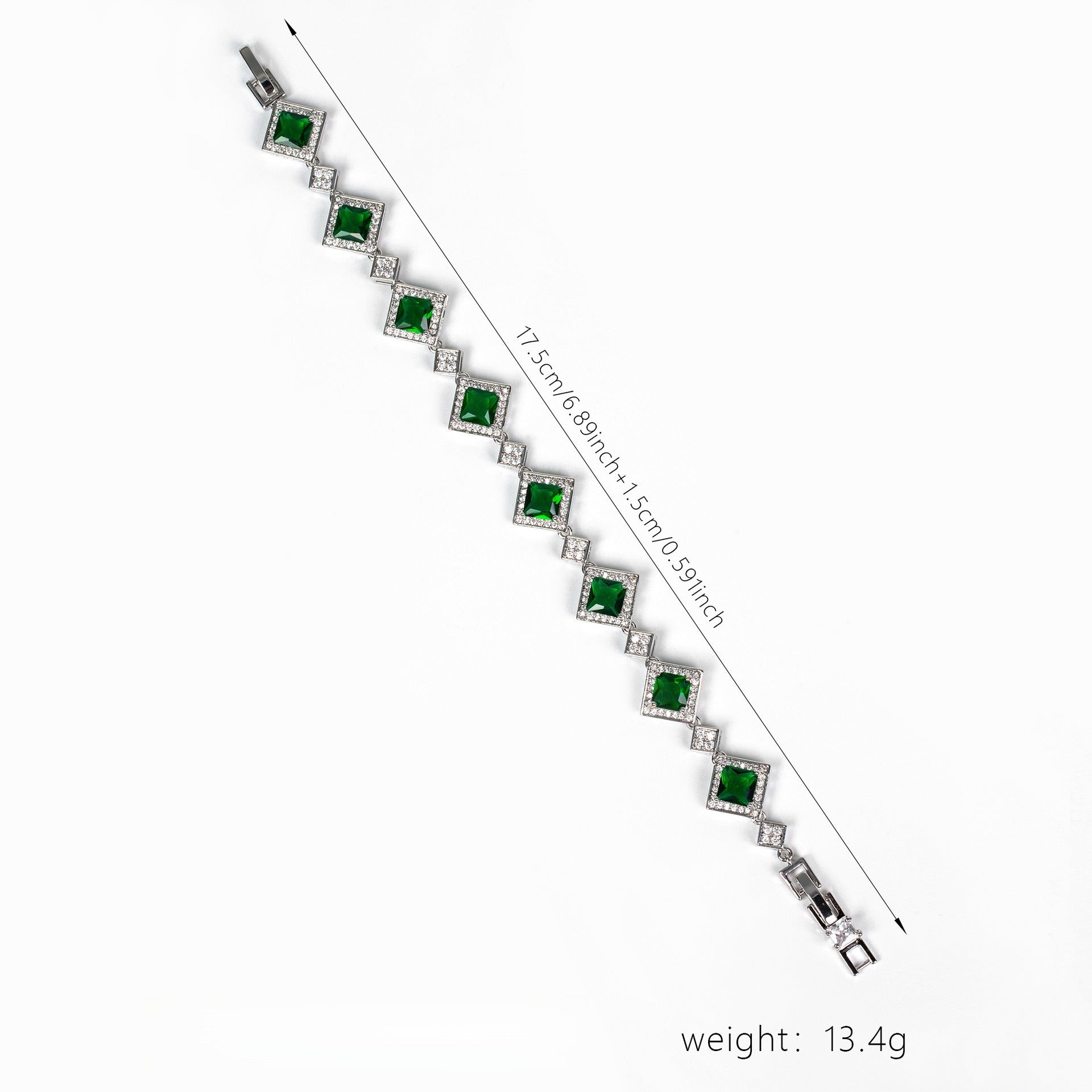 Kaze Square Star Triangular Zirconia Bracelet | S925 Silver Geometric Bracelet