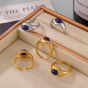 Kaze Elegant Multi-Gemstone Inlaid Light Luxury Ring | 18K Gold Noble Ring in Gold &amp; Silver