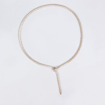 Kaze Double-Layer Serpentine Zirconia Necklace | 18K Gold-Plated Luxury Chain