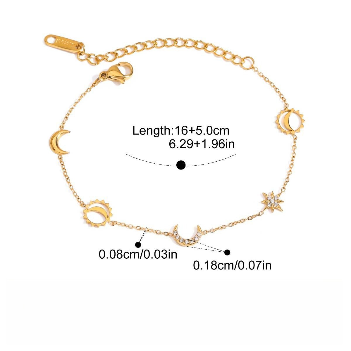 Kaze 18K Gold-Plated Titanium Steel Rhinestone Bracelet | Sparkling Bracelet in 6 Style Variants Bracelet D