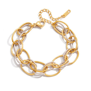 Kaze 18K Gold-Plated Lightweight Two-Tone Titanium Steel Bracelet | S925 Silver Bracelet in 3 Styles