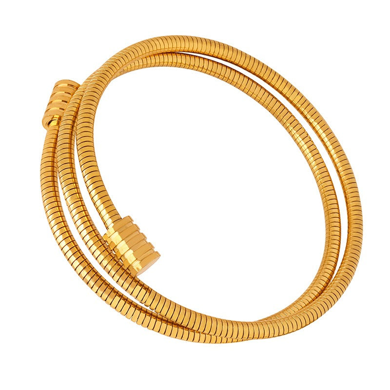 Kaze Multi-Layered Wraparound Thread Bracelet | 18K Gold Elegant Adjustable Bracelet