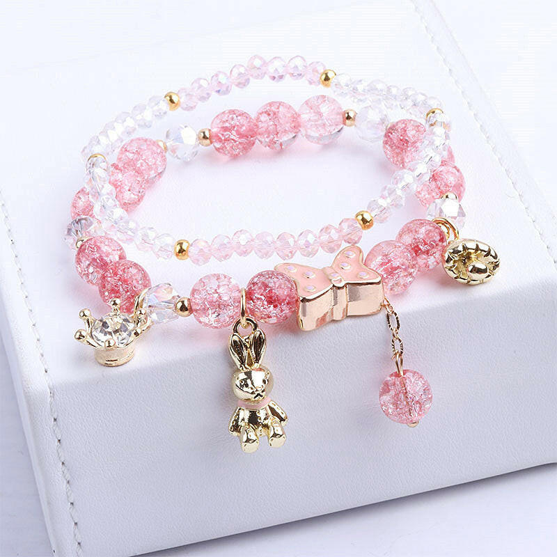 Kaze Handmade Crystal Bead Bracelet | Colourful Elegant Bracelet in Peach, Blue, Purple &amp; Multicolour Peach