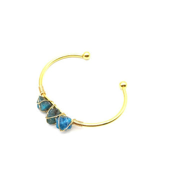 Kaze Braided Natural Gemstone Crystal Bracelet | Handcrafted Adjustable Bracelet with Gold-Plated Accents