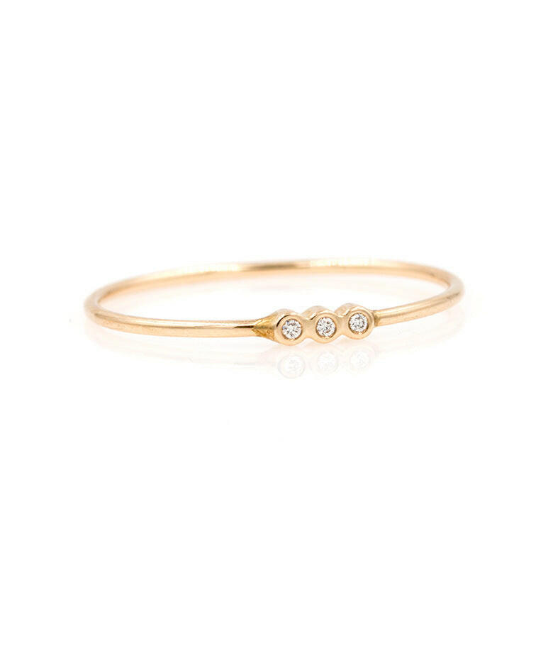 Kaze 18K Gold Triple Band Ring and Zircon Bracelet Set | Luxury Matching Ring &amp; Bracelet Number10