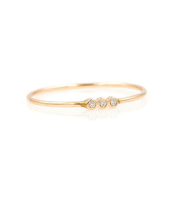 Kaze 18K Gold Triple Band Ring and Zircon Bracelet Set | Luxury Matching Ring &amp; Bracelet Number10