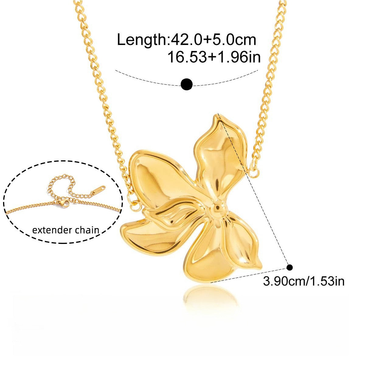 Kaze Bougainvillea Flower Jewellery Set | 18K Gold Floral Ring, Earrings, Necklace &amp; Bracelet Necklaces