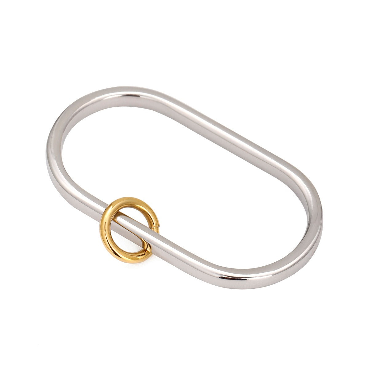 Kaze Oval High-End Two-Tone Ring | 18K Gold Oval Gold &amp; Silver Contrast Ring Only