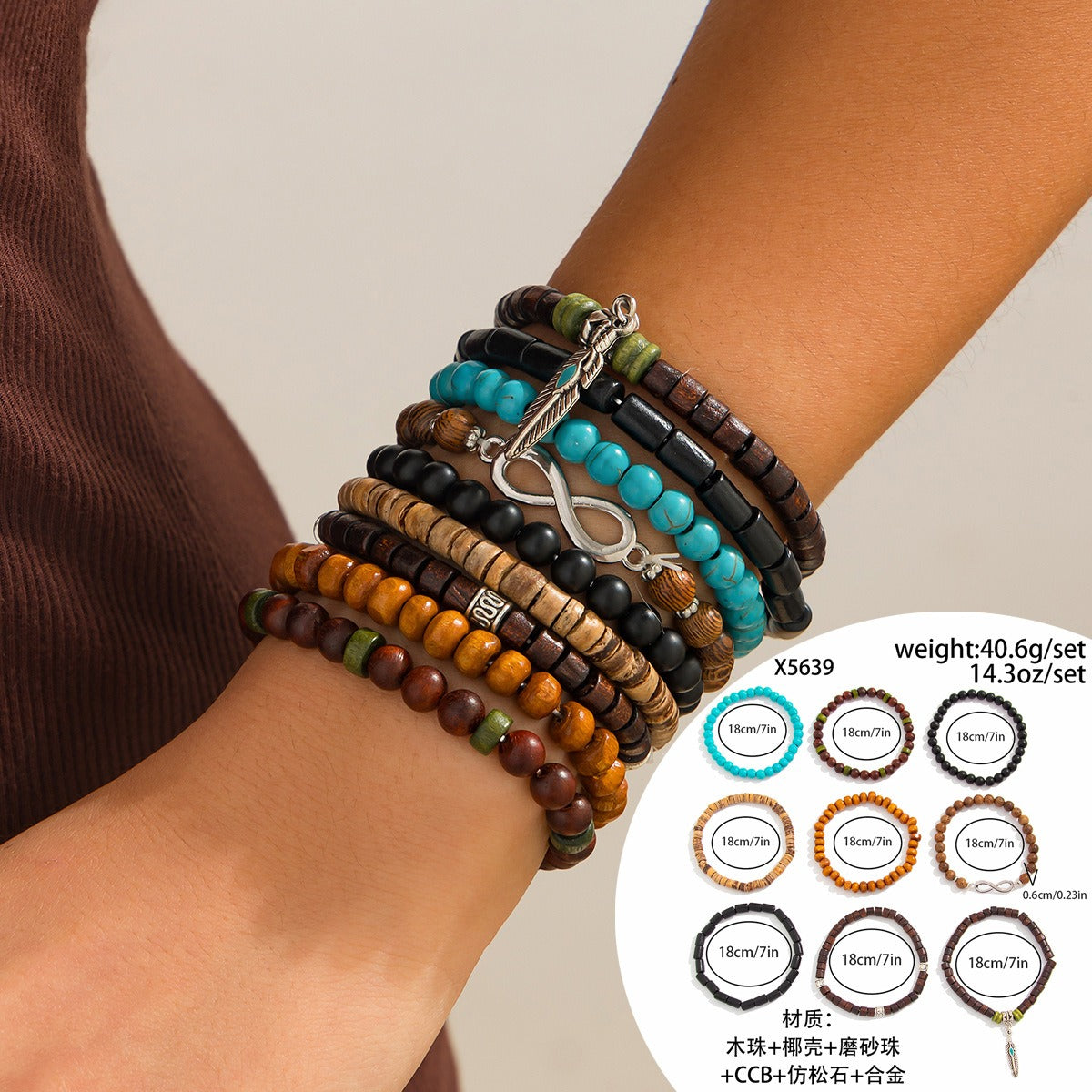 Kaze Retro Ethnic Bull Head Turquoise Beaded Bracelet | S925 Silver Artisan Ethnic Bracelet in 9 Colours Color Mixing39