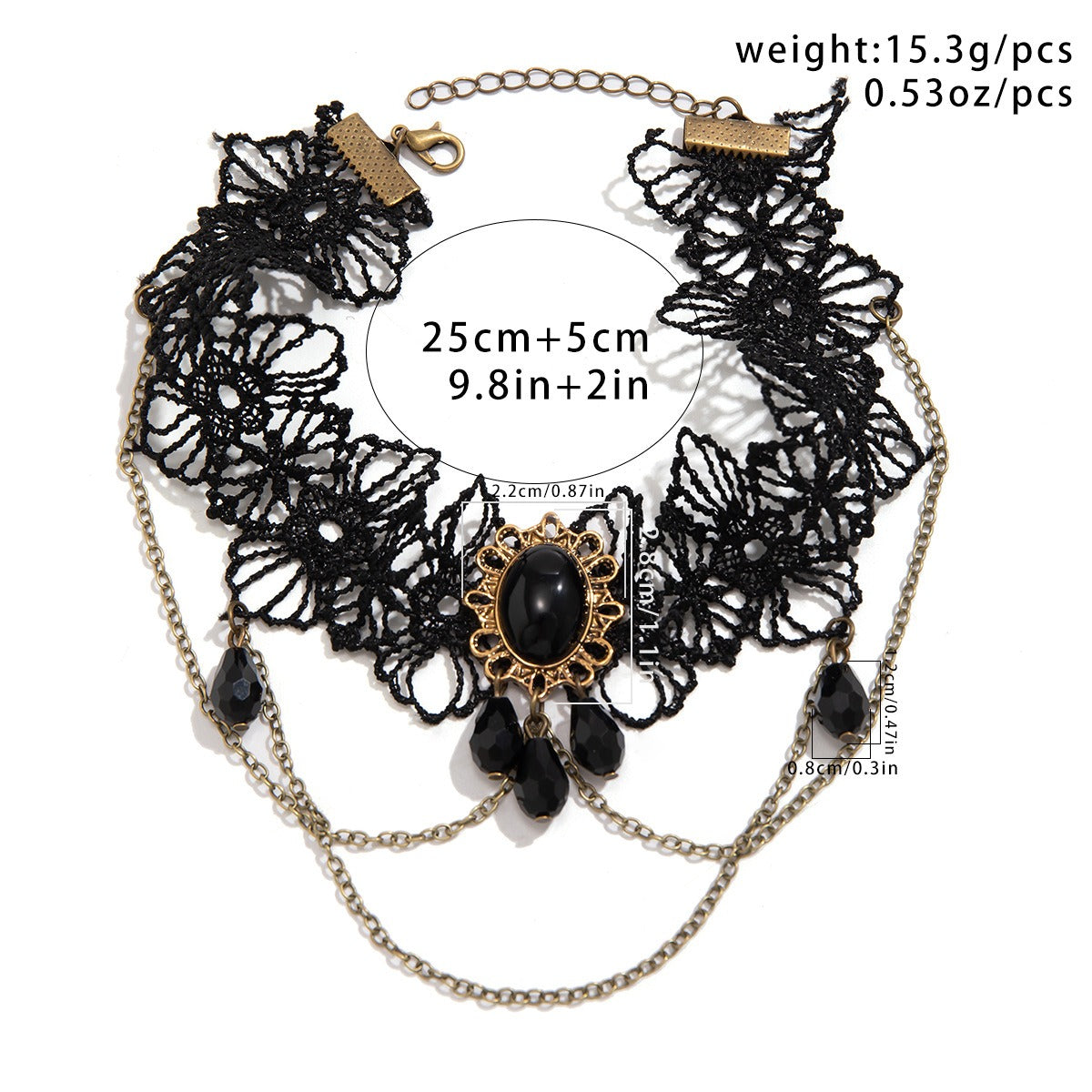 Kaze Vintage Lolita Lace Armlet | Crystal-Accented Romantic Arm Bracelet