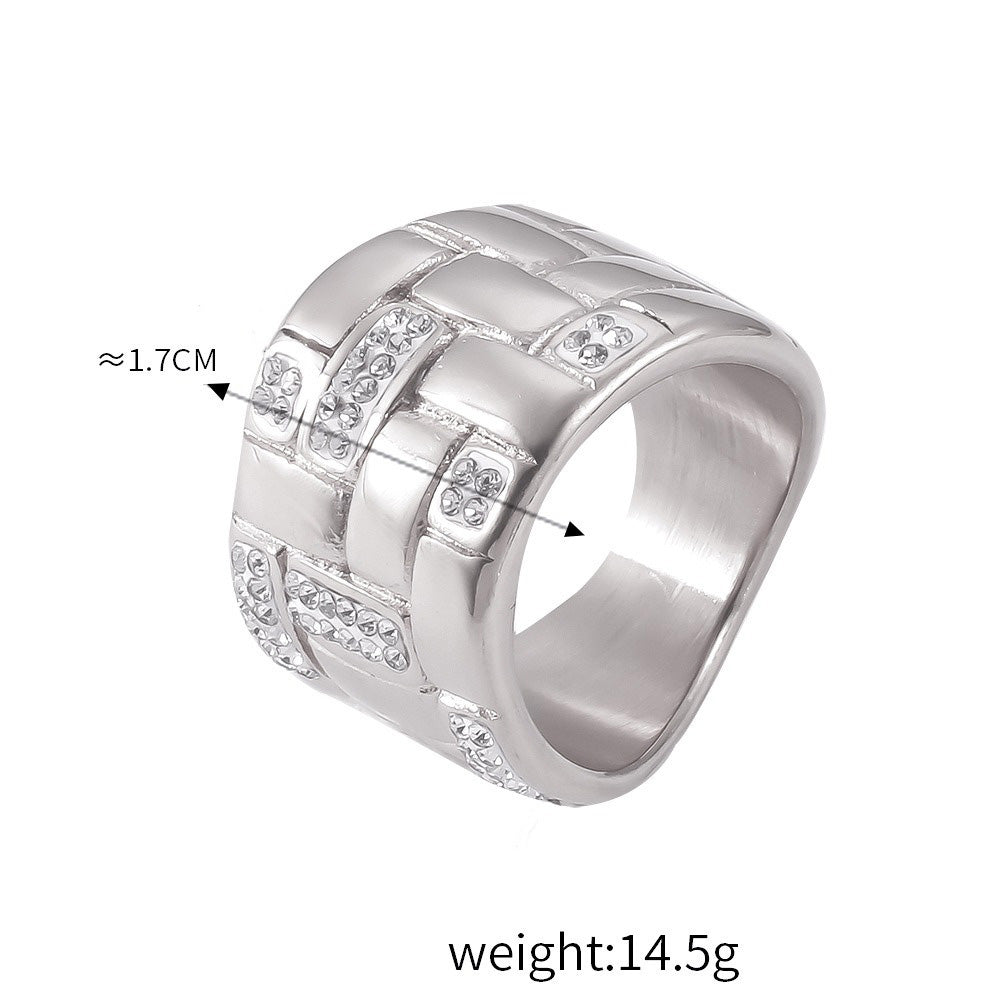 Kaze Noble Geometric Diamond Woven Gemstone Ring | 18K Gold All-Match Ring in 24 Variants